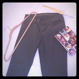 black wax faux jeans